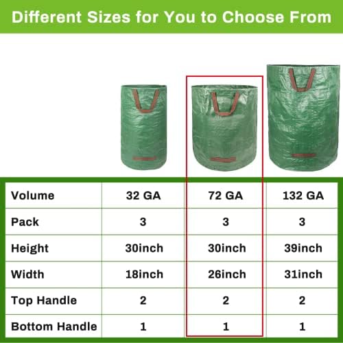 За многократна употреба торби за боклук Decorlife обем 72 литра за двора, градината, тревата. Зареждане на торби за листа, отпадъци, Отбросов, Универсален Автономен Конте