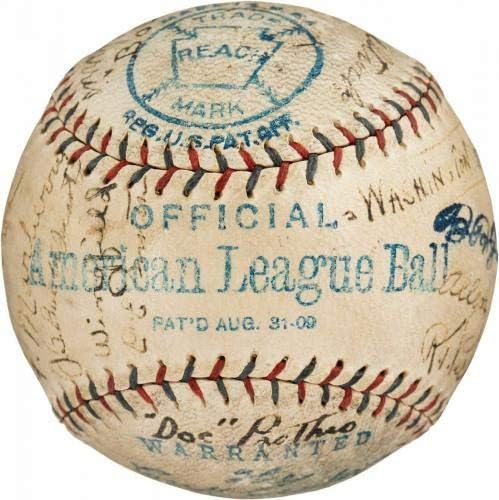 Историческа бейзбол екип на Вашингтон Сенатърс 1923 година Подписа Бейзболни топки с ДНК Уолтър Джонсън PSA - Автограф