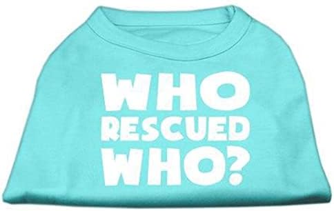 Тениска с Трафаретным принтом Mirage Pet Products Who Rescued Who, X-Large, Сив