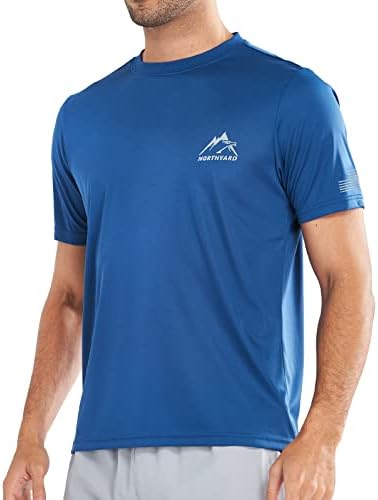 NORTHYARD Мъжки Слънчеви Ризи SPF UV За Риболов С Къс Ръкав, Защита От Акне за Плуване UPF 50 +, Бързосъхнеща, за