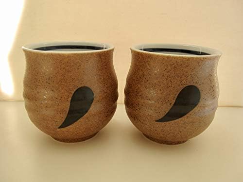 Прибори Mino в японски стил, 3.5 инча, 11,8 Пълни Течни Унции, Керамични Чаши за чай Със Суши, Красиви Кафяви миеща