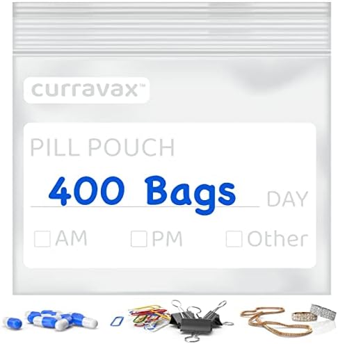 Чанти за хапчета CURRAVAX за пътуване, съдържащи 125 бисфенол А, 3 x 2,75-инчов торбичка за хапчета - Пликове за таблетки