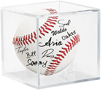 Акрилни Куб за бейзбол Витрини - Акрилни Титуляр за бейзбол със защита от ултравиолетови лъчи, Витрина за бейзбол с Автограф,